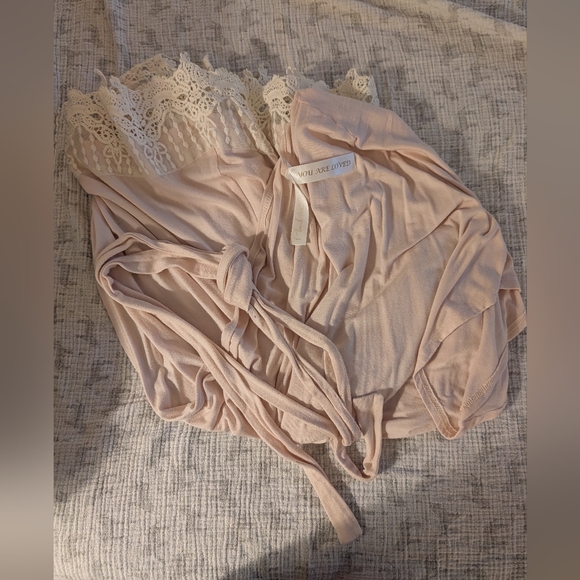 Other - Robe With Lace Trim And Tie